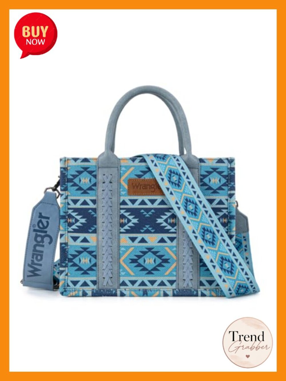 Aztec Tote Bag Canvas Cotton Vegan Leather Western Shoulder Purse Handbag